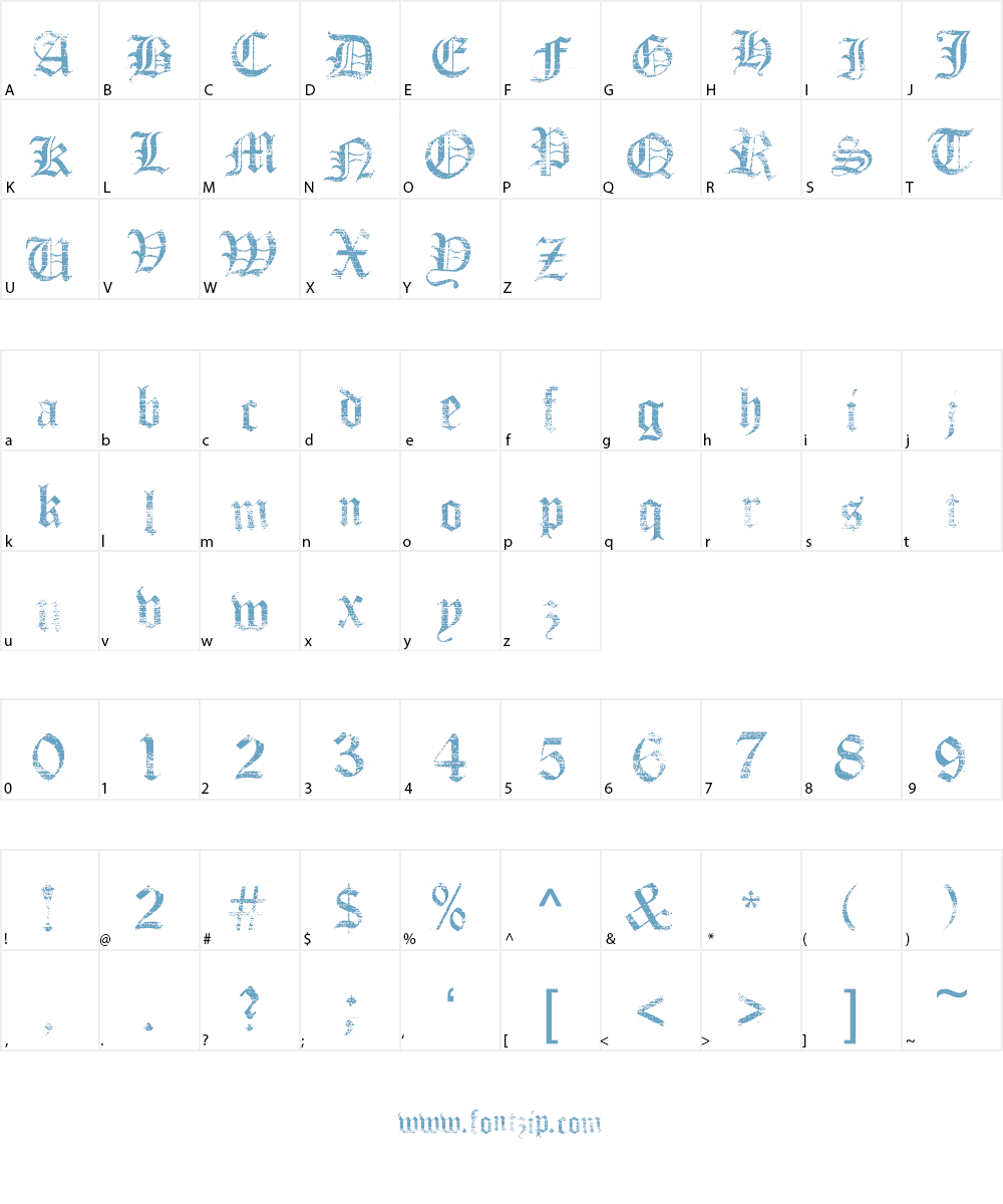 Faith Collapsing Font Character
